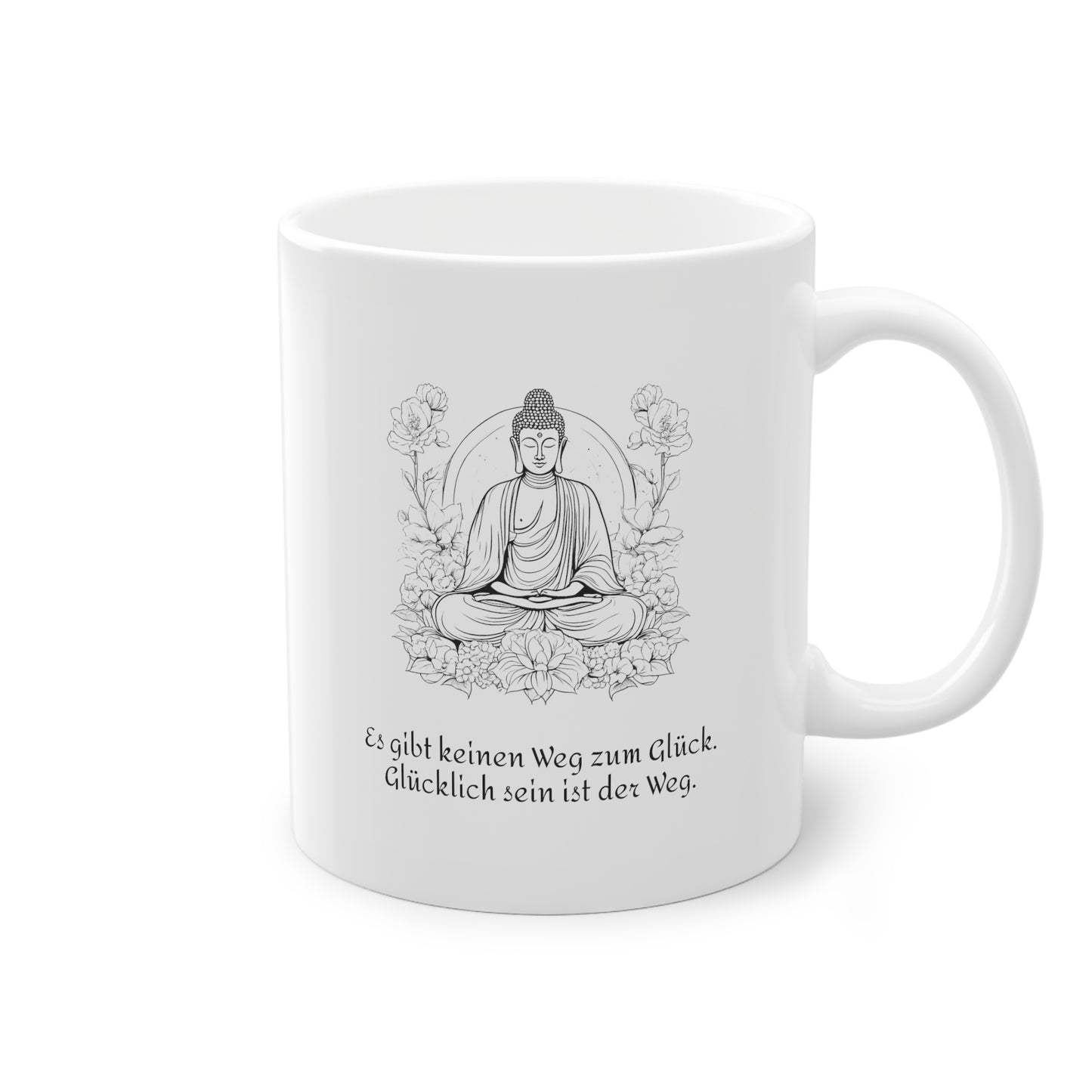 Copy of Weisse Tasse Sinnspruch Buddha "Glück"