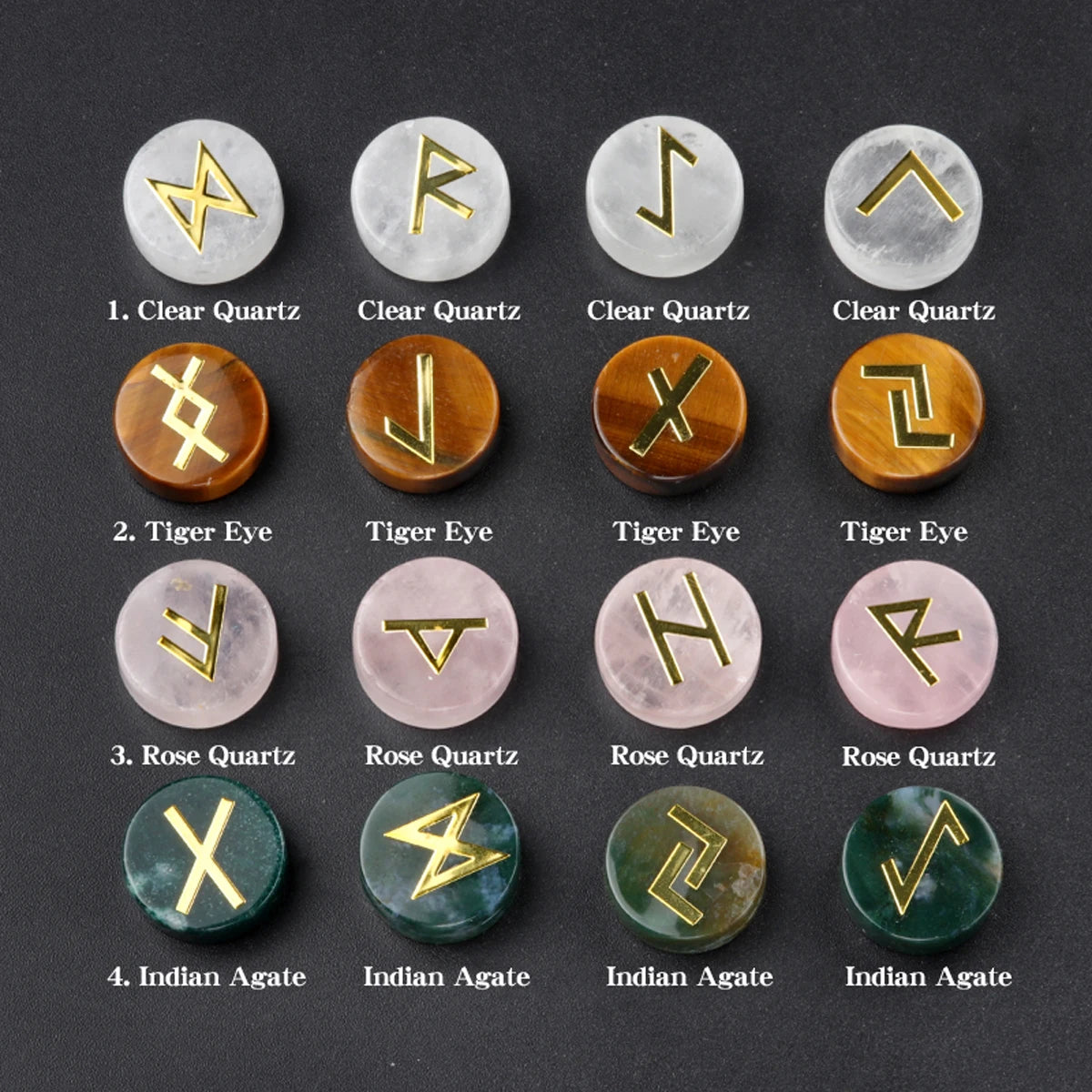 25 Runensteine aus Naturstein