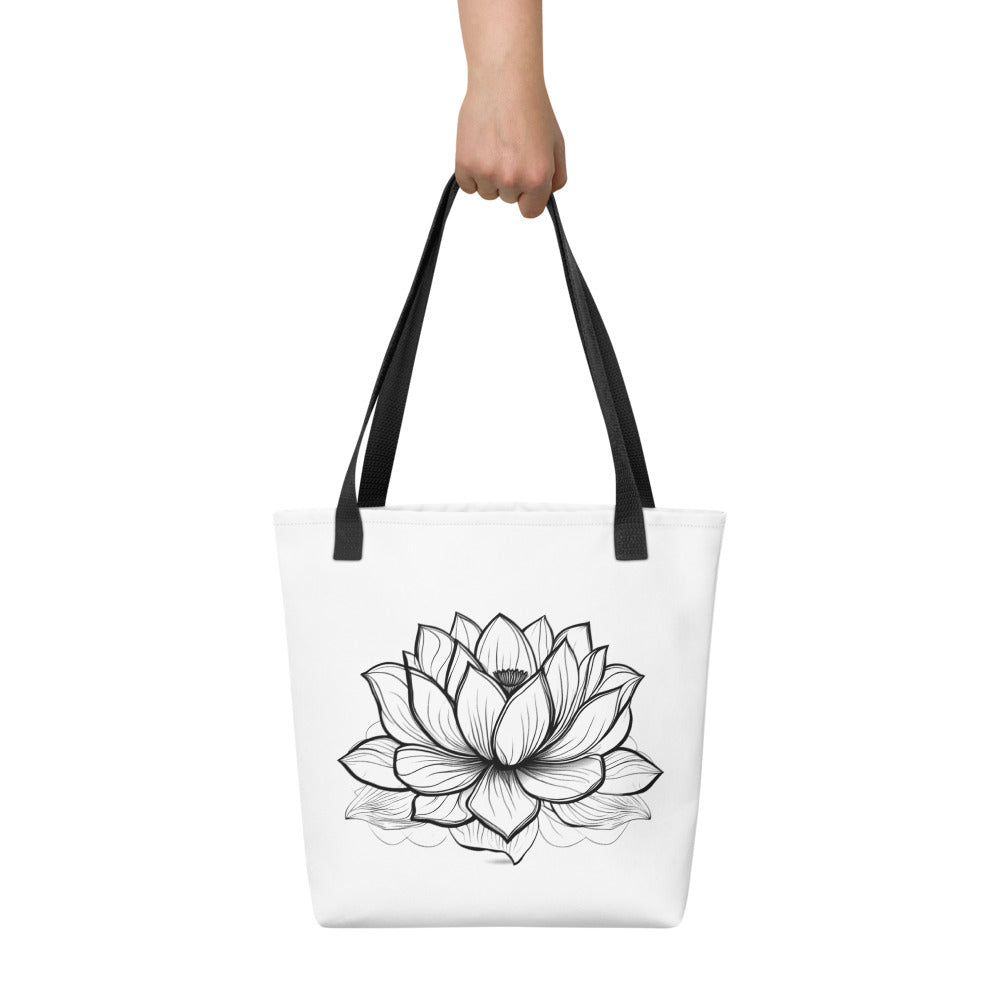 Stofftasche weiß Lotusblüte