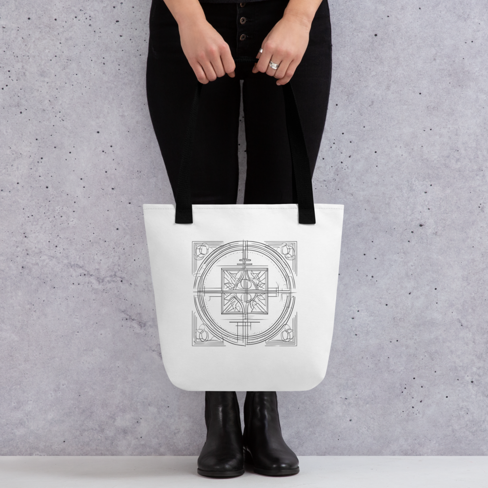 Stofftasche weiß Kreuz graphisch