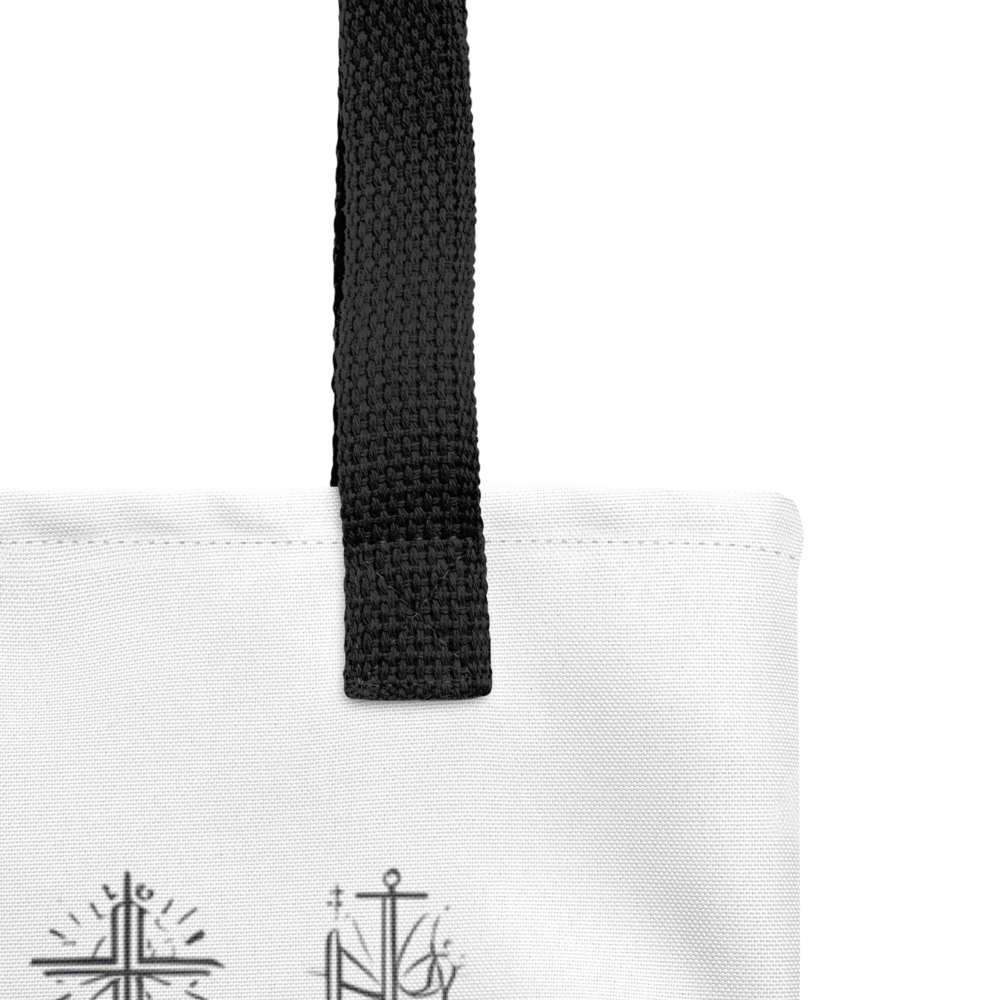 Stofftasche weiß Stillleben christliche Symbole