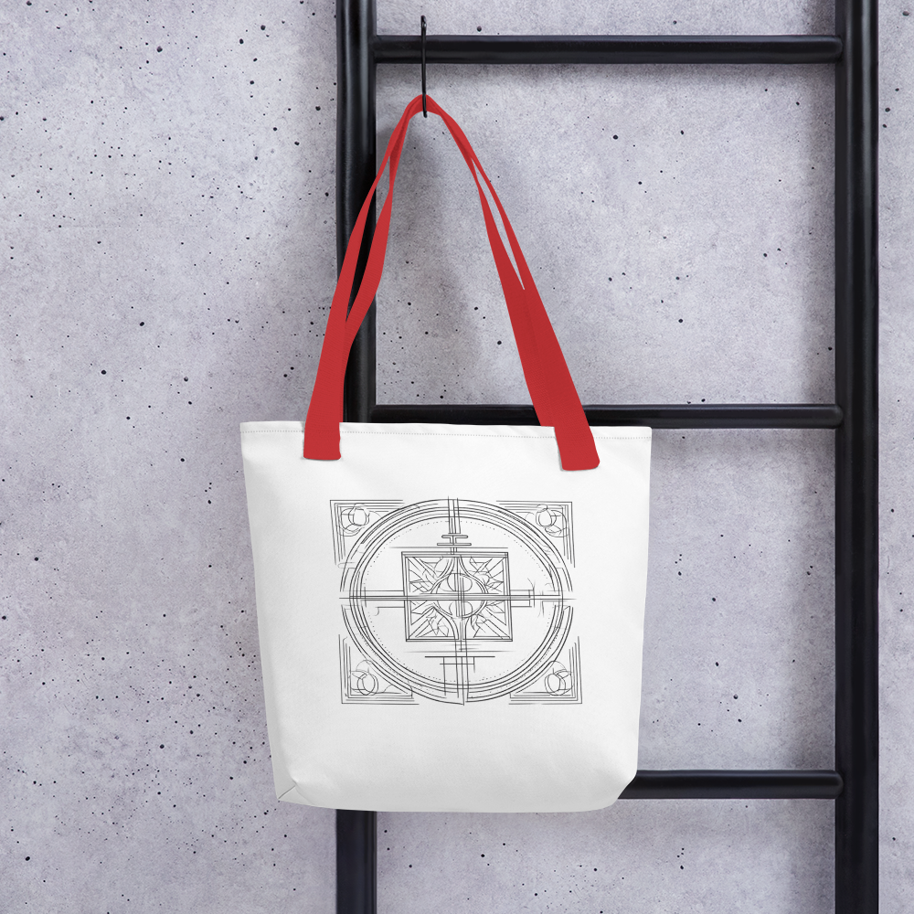 Stofftasche weiß Kreuz graphisch