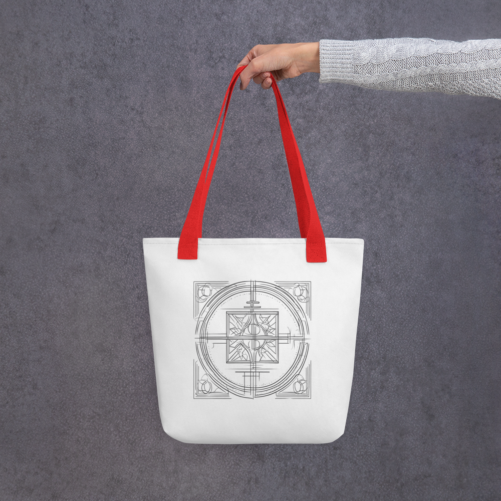 Stofftasche weiß Kreuz graphisch