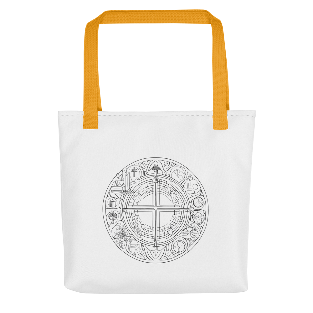 Stofftasche weiß christliche Motive & Kreuz