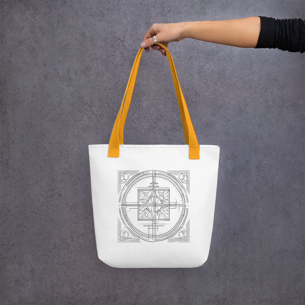 Stofftasche weiß Kreuz graphisch