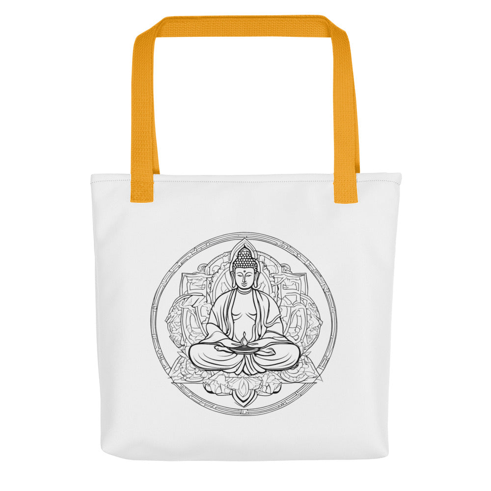 Stofftasche weiß Buddha im Kreis