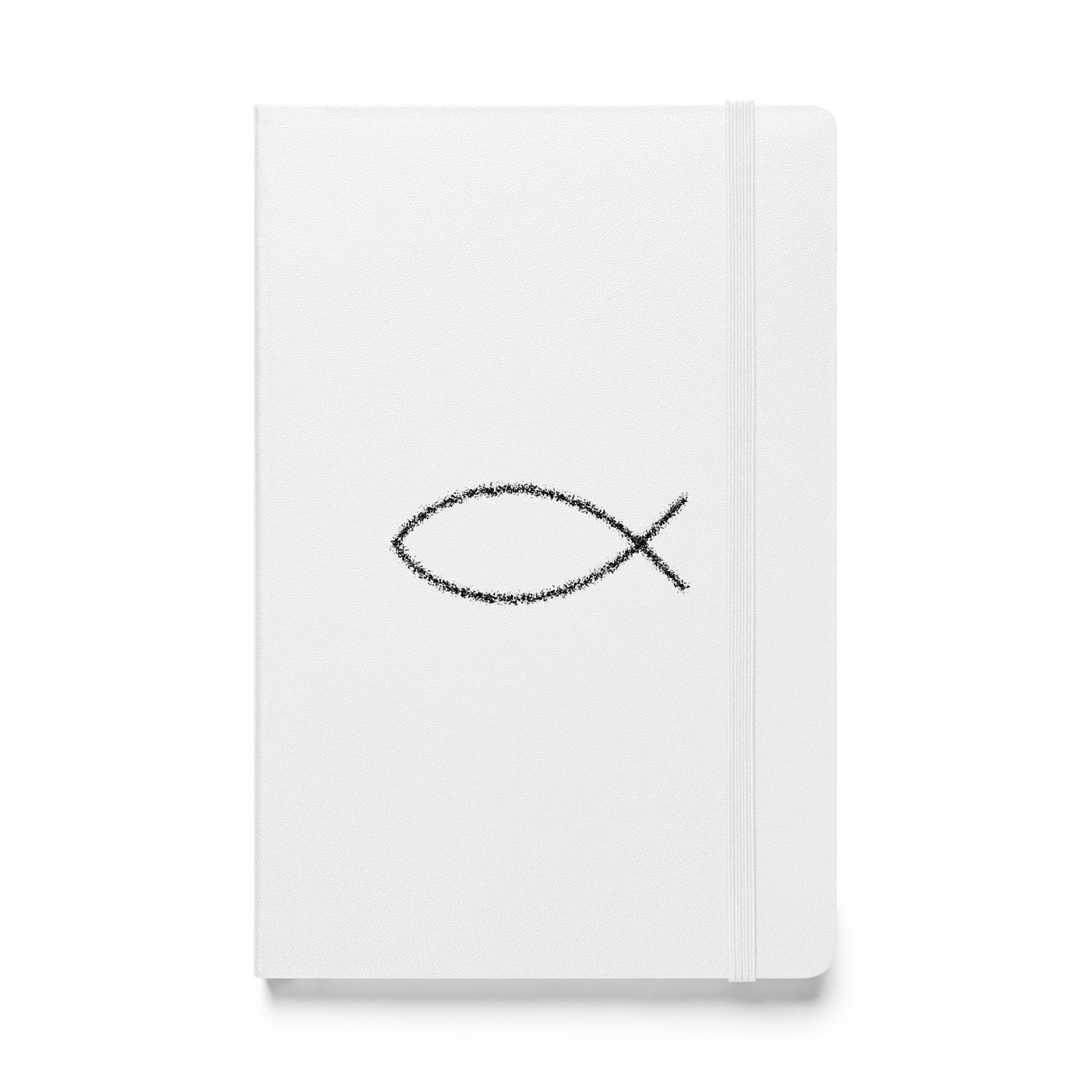 Hardcover Notizbuch weiß Fisch